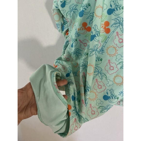 Disney Aqua One Piece Swimsuit with Orange and Blue Accents 1X - Picture 8 of 10